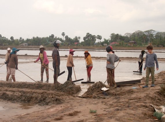 Making salt Kampot Cambodia
