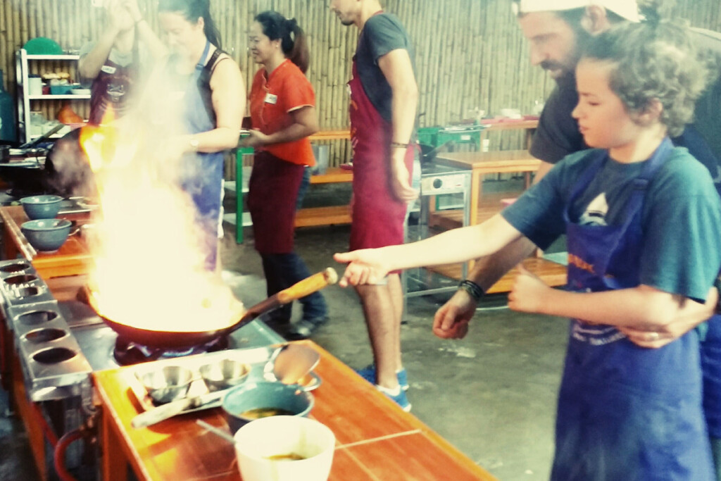 homeschool dad teaching cooking kids